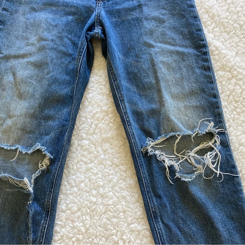 Joe’s Jeans hi-rise straight ankle blue denim jeans with ripped knees, waist 27 - Picture 8 of 8